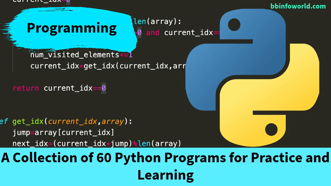 60 Python Programs for Beginners to Advanced